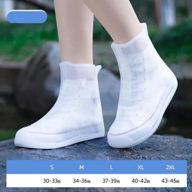 New rain shoe covers, silicone rain boots, waterproof shoe covers, outdoor boots high tube thickened anti-slip, rain shoe cover