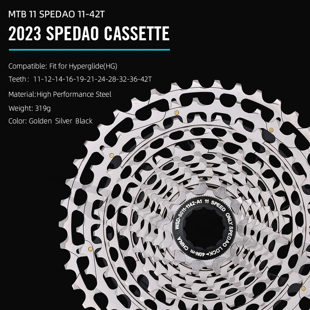 Bicycle Cassette SPEDAO SLR2 Bicycle Cassette 11v 11-42T HG 11s ultralight CNC k7 11v For MTB GX X1 NX M8000 11 Speed Hub Bike Freewheel