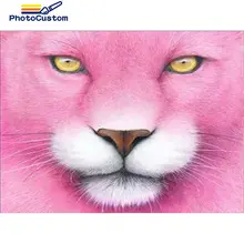 

PhotoCustom DIY Diamond Mosaic Sale Animals Diamond Painting Full Square Diamond Embroidery Lion Rhinestones Pictures Home Decor