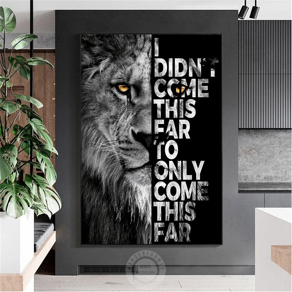 

Animal Lion Posters Canvas Paintings Wall Decor Motivational Quote Prints Its Over When You Quit Office Room Living Home Decor