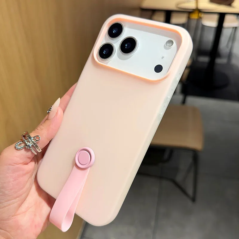 Dual-Function Jelly Phone Case with Wrist Strap Lanyard