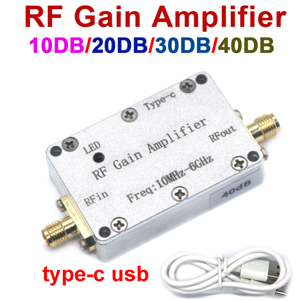 LNA 10Mhz to 6GHz RF Gain Amplifier High Flatness 20DB 30DB 40DB 50DB Drive Signal receiver SDR WIFI LORA Helium Miner drone FM
