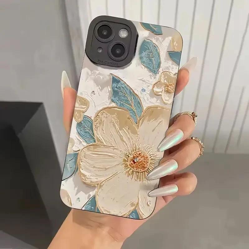 Elegant Oil Painting Flower Design Phone Case