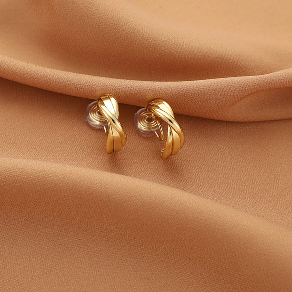 ear clip earrings clip earrings ear clip Gold Color Geometric Round Heart Clip On Earrings For Women Non Pierced Metal Jewelry Party Gift Aretes Para Mujer