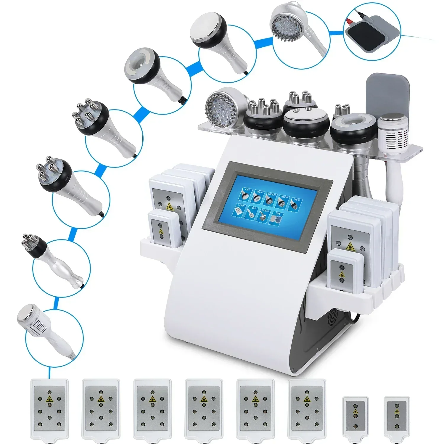 Tool 40K 9 in 1 Cavitation Ultrasonic Body Slimming Machine Multi-Polar Frequency Rejuvenation Skin Lift Tighten