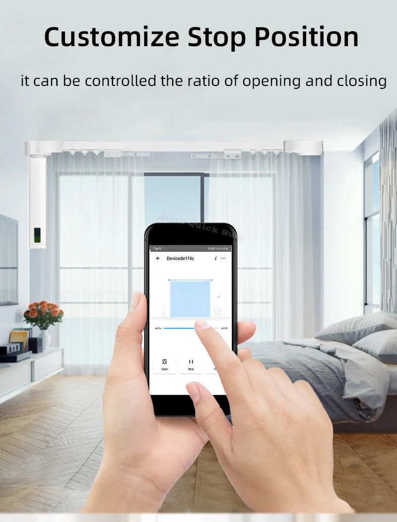 Automatic Tu ya APP Control assample smart quiet intelligent curtain motor control system Vorhangmotor images - 6