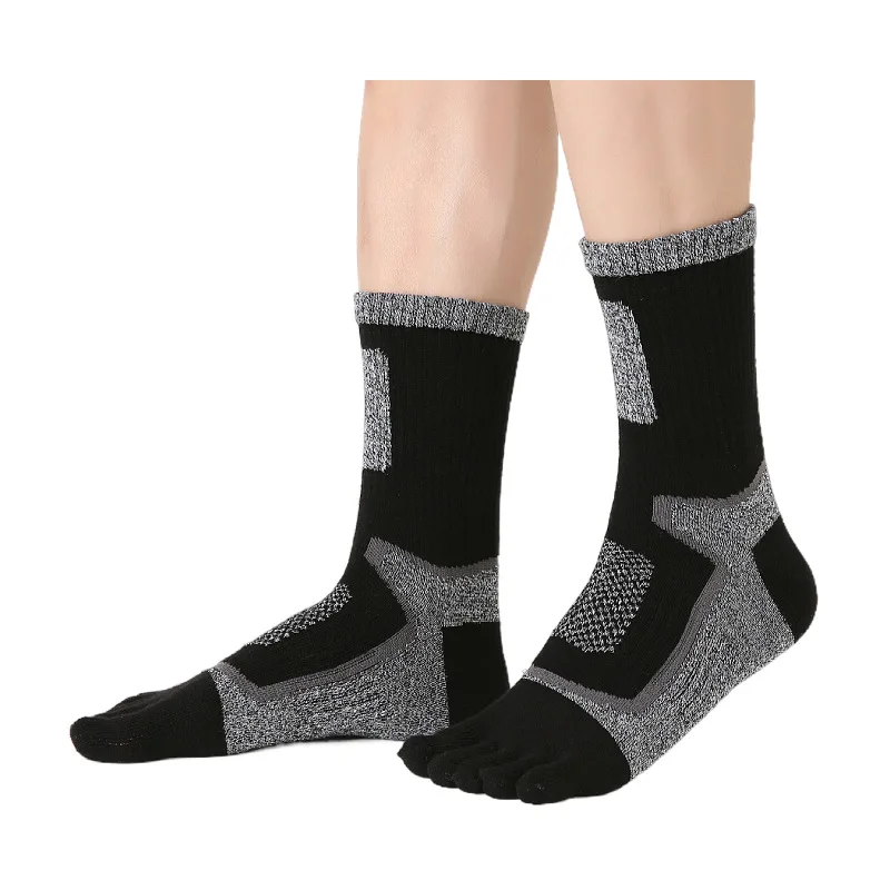 

New 2023 Men High Quality Breathable Cotton Five-toed Sport Socks Anti Slip Fashion Long Socks Wear-resistant SIZE 40-46