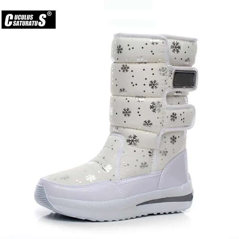 

Cuculus Winter New Korean Waterproof Boots-In-Tube Wedge Snow Boots Warm Thick Cotton Padded Shoes Women Rain Boots 1928
