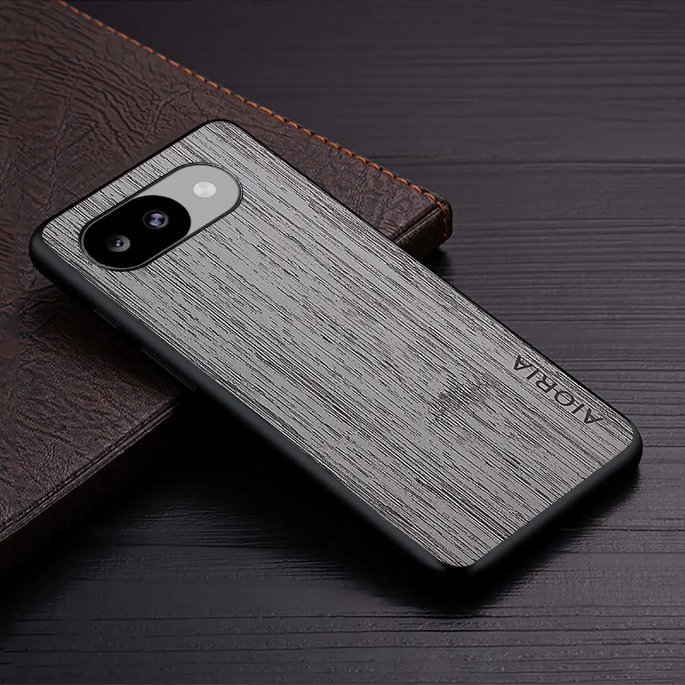 Wood Grain PU Leather Phone Cover for Google Pixel - Premium Case