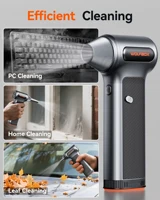 WOLFBOX MF200 เครื่องเป่าลมไฟฟ้า-แรงลม 320 กรัม, มอเตอร์ไร้แปรงถ่านแบบชาร์จไฟได้ 3 ระดับ สำหรับรถยนต์/คอมพิวเตอร์/บ้าน/กลางแจ้ง 2