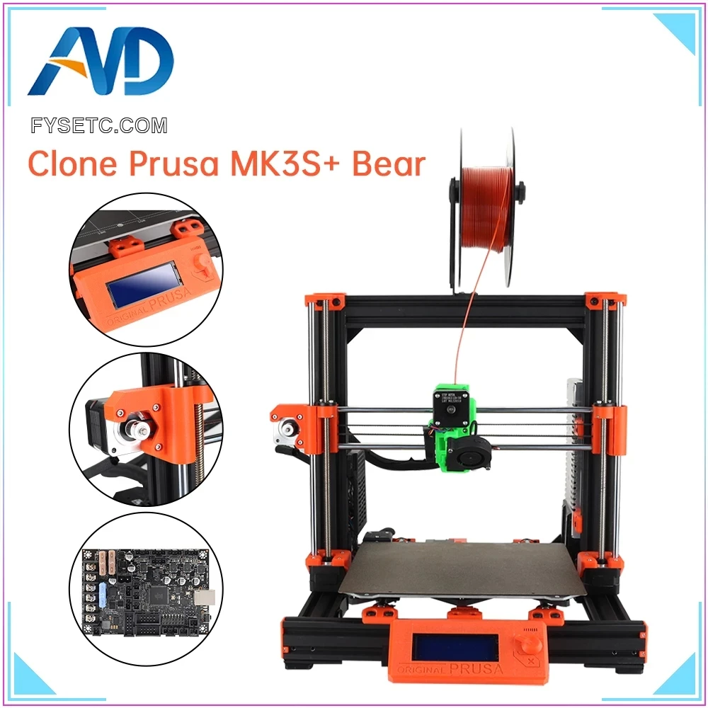 Clone Prusa I3 Mk3S + Bear V2.1 Stampante 3D 250*250*210Mm Kit Stampante 3D Fai Da Te Con Super Pinda
