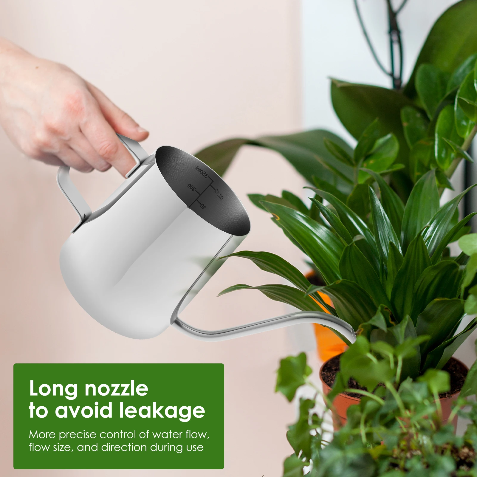 Long Spout Small Watering Can Garden Irrigation Stainless Steel Plant Watering Can For Indoor Outdoor Plants Flower Office watering can watering pot flower watering pot