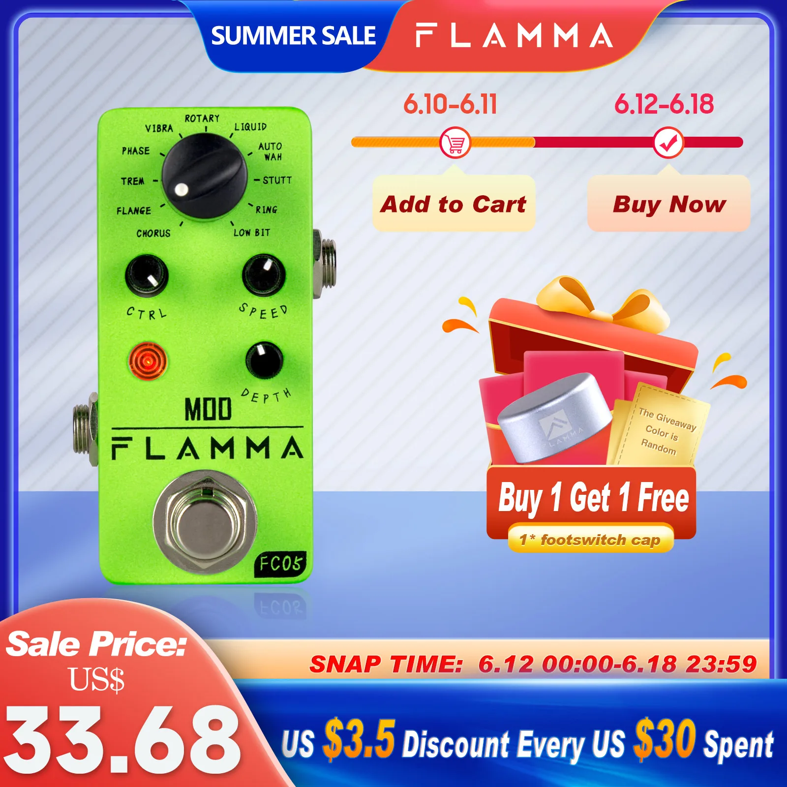 FLAMMA FX150 PEDALIERA MULTIEFFETTO TOUCHSCREEN - #8087204 - Su - Foto 3