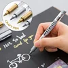 Metallic Marker Pen Waterproof Permanent Acrylic Gold Silver Color Pen Back to School Supplies Highlighter Marker DIY Painting 2