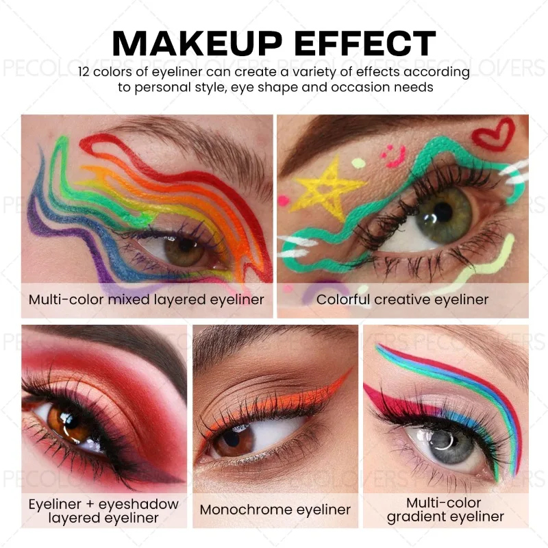 Liquid Colorful Eyeliner Pen High Pigmented Waterproof Smudge Proof_voghion.com