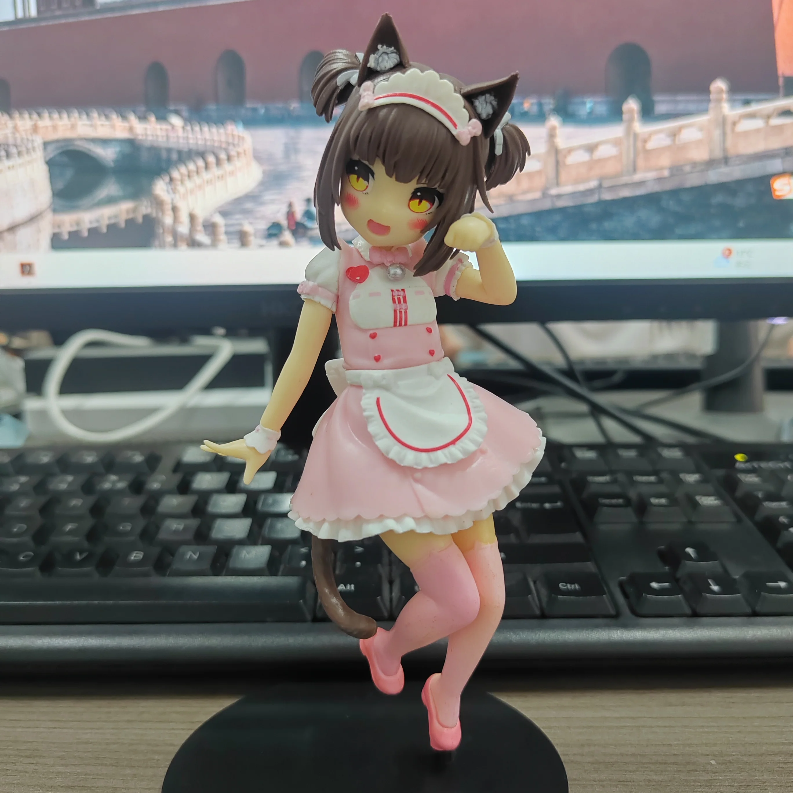 Zhongkaihua Nekopara Figura Anime Statua Modello Cameriera Abiti Nekopara Cioccola/Vaniglia Figura Collezionismo Ornamenti Decorazione Scrivania 18 CM PVC
