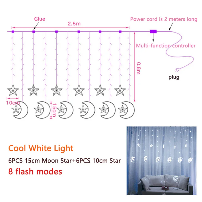 thumbnail image 1 of String Light LED Christmas Decor for Home Hanging Garland Christmas Tree Decor Ornament 2019 Navidad Xmas Gift New Year, 1 of 5