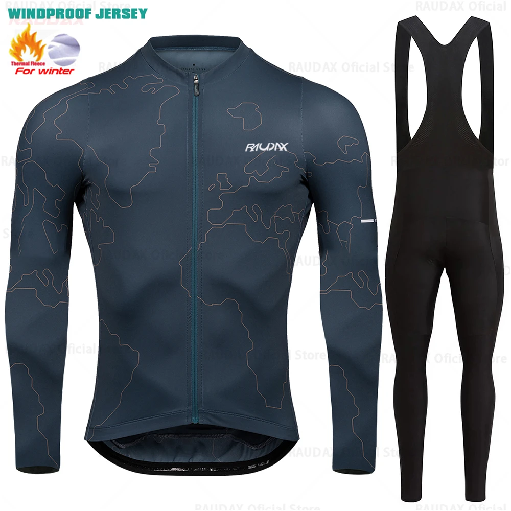 RAUDAX Winter Thermal Fleece Cycling Jersey Top Set