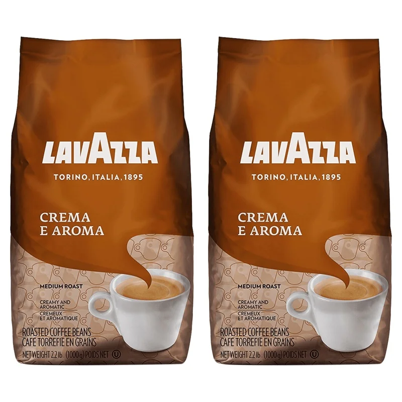 

(2 упаковки) кофейная смесь из цельных зерен с ароматом lavaza Crema e, среднее обжарение, мешок 35,2 унций