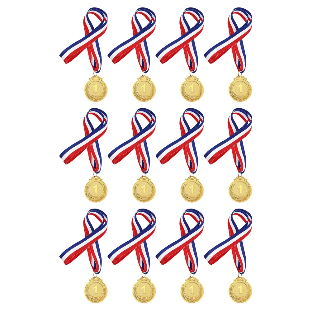 

12Pcs Sports Themed Party Favors Honorary Competitions Medals Sports Meet Keepsake