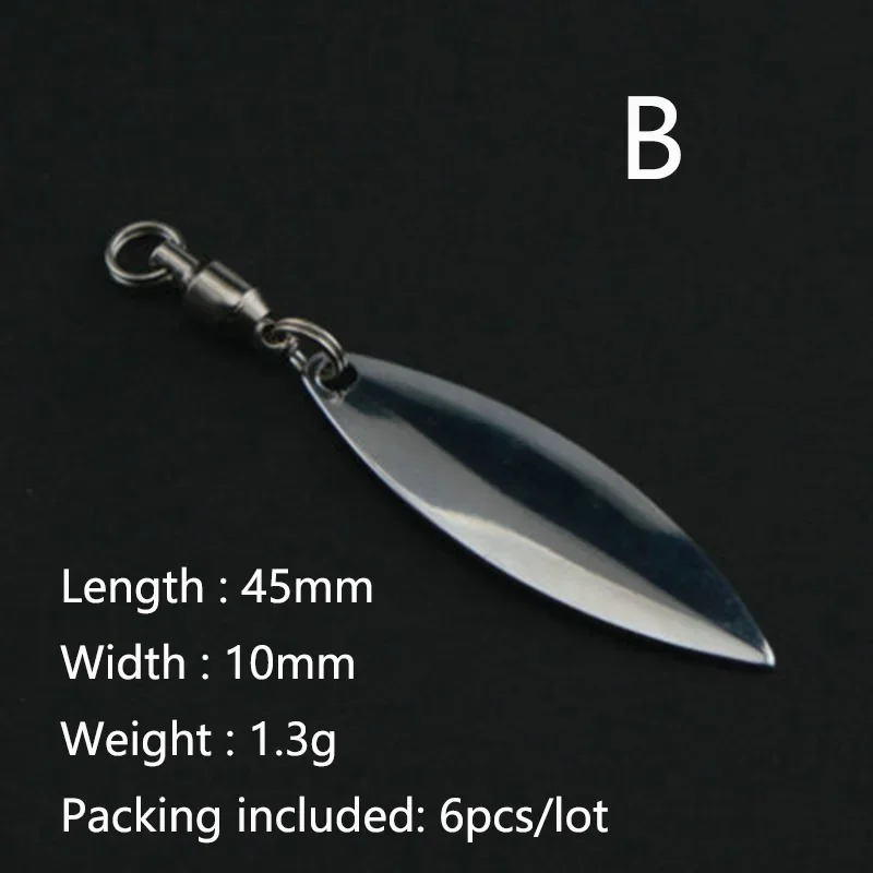 Fishing Accessories 6 Pcs/lot Lure DIY For Spinner Spoon Lures Frogs VIB Reflective Stainless Steel Sheet Noisy Spoons Fishing Accessories