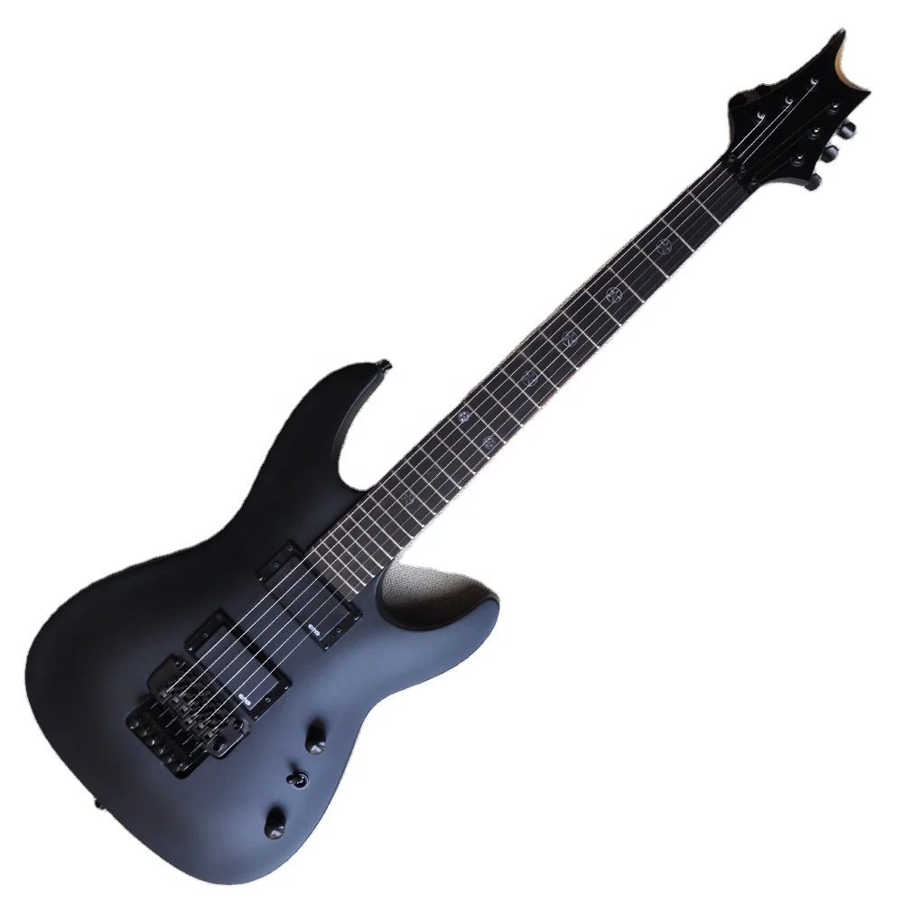 

Flyoung Cheap Price Matte Black Electric Guitar Musical Instrument Black Hardware Guitar 6 strings EMG pickups