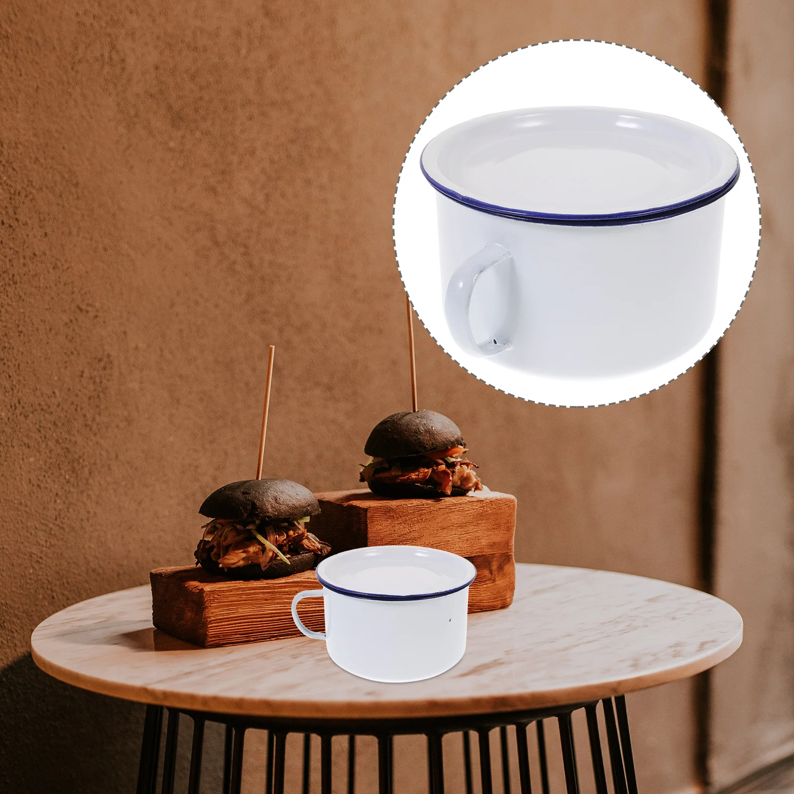

Luxshiny Enamel Pasta Bowls with Lid and Handle - Chinese Retro Style for Soup, Noodles, Cereal and More!