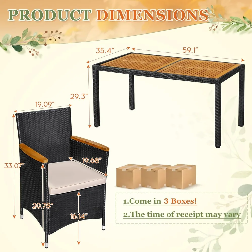 7 piece outdoor patio dining set 5