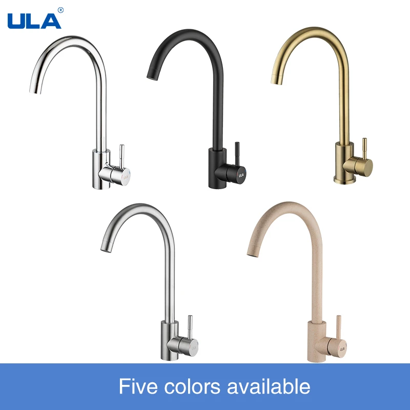 ULA Black Gold Kitchen Faucet Mixer Hot Cold Water Tap Nozzle Stainless Steel 360 Rotate Faucet Tap Deck Mount Sink Mixer Taps vintage kitchen sink