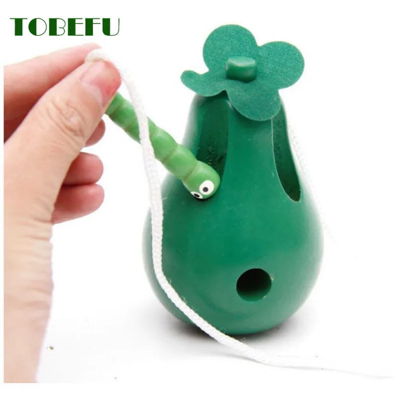 Kids Montessori Toy Worm Eat Fruit Wooden Puzzle Toy Fingers Flexible Training Twisting Worm Educational Toys For Children Gifts 4