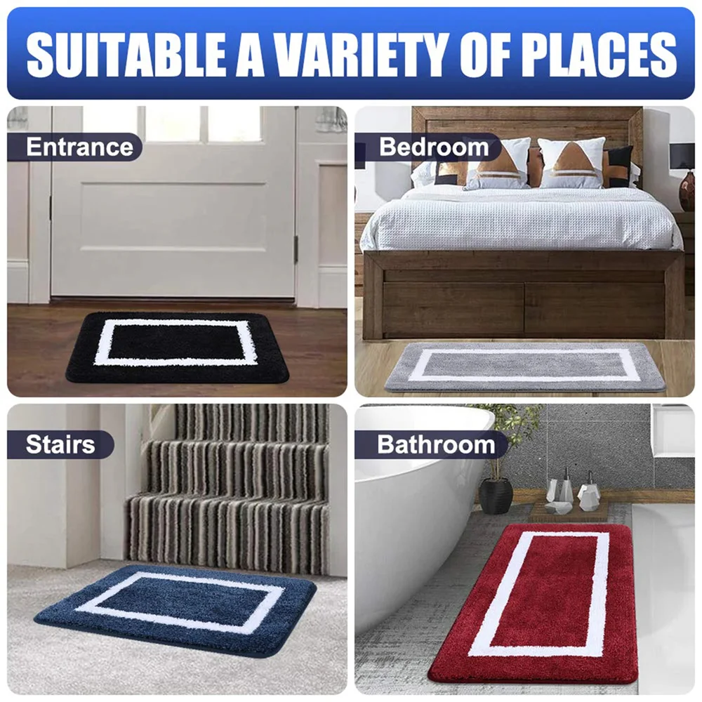 Absorbent Bathroom Mat Non-Slip Soft Thick Floor Decor
