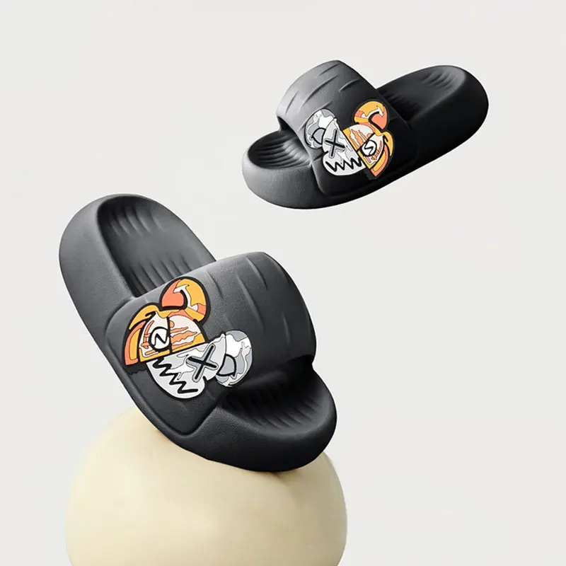 Mo Dou Women's Slippers EVA Thick Soft Sole Home Shoes Double-sided Bear for Outdoors Non-slip Deodorant Fashionable for Men — view 3