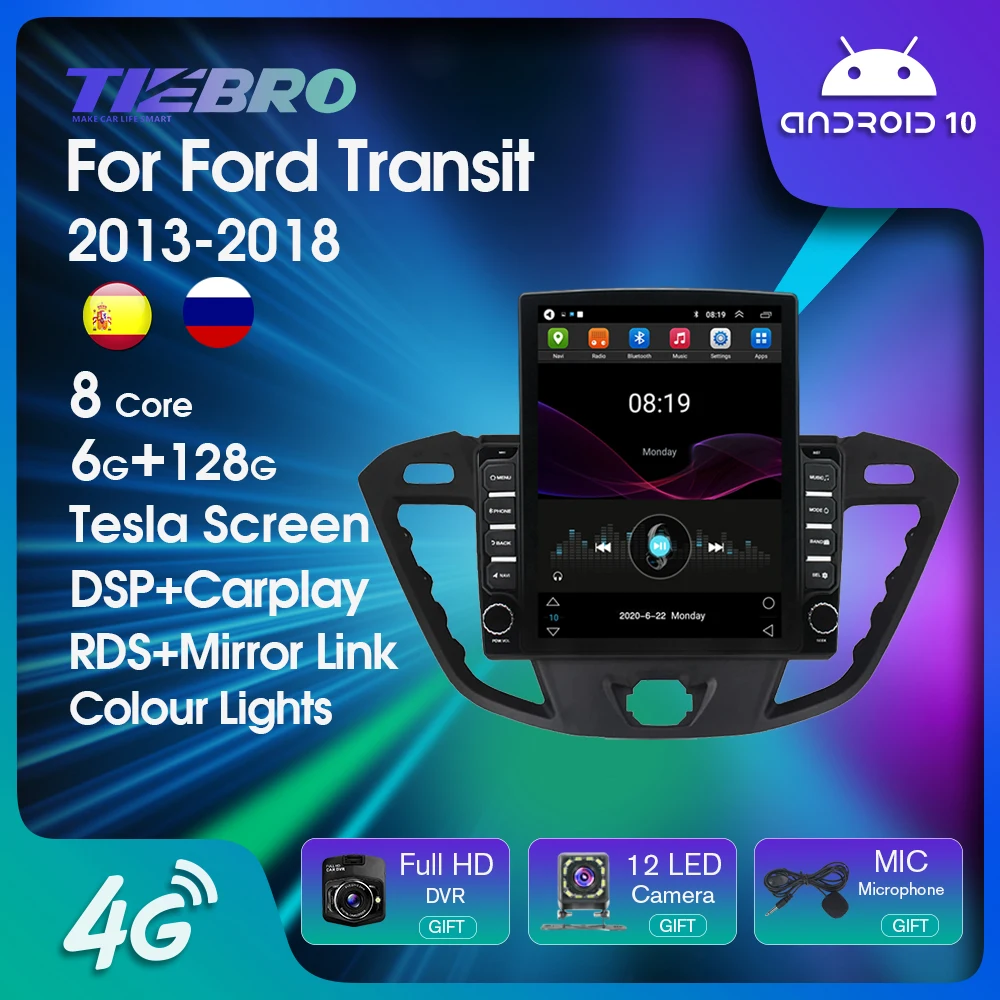 Android 10.0 Car Radio For Ford Transit Custom 20132018 Stereo