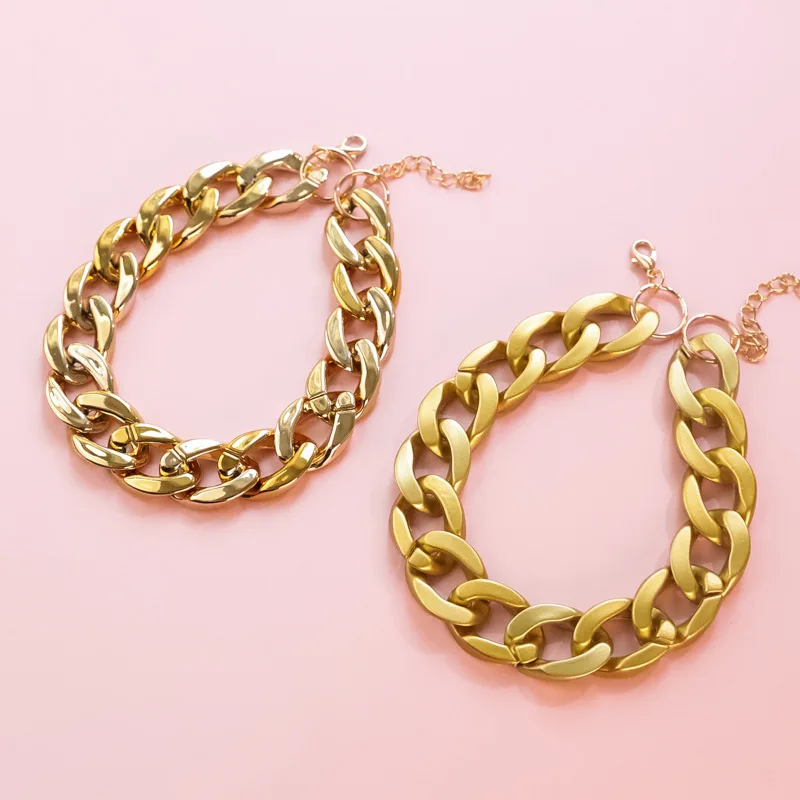 Big Gold Chain Resin Color Chain Pet Cat Dog Dog Large Medium Sized Bully Rose Gold Necklace
