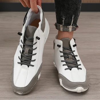 أحذية رجالية كاجوال يومية منخفضة الجودة قابلة للتنفس ومريحة برباط لركوب الدراجات والمشي لمسافات طويلة أحذية مسطحة خارجية موديل جديد 2025 5