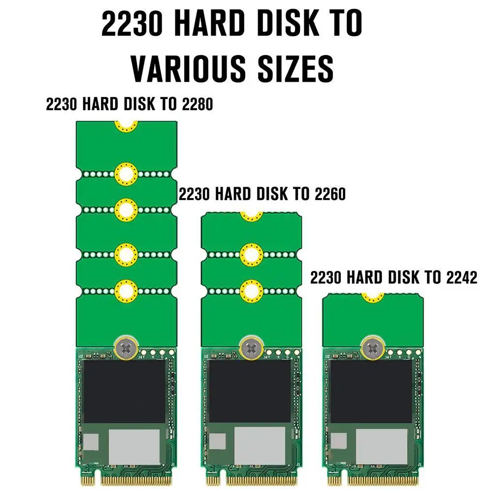 1Pcs NGFF M.2 SSD Adapter Card 2242 To 2280 2230 To 2280 Transfer Card Adapter Expansion Rack Board Riser Convert