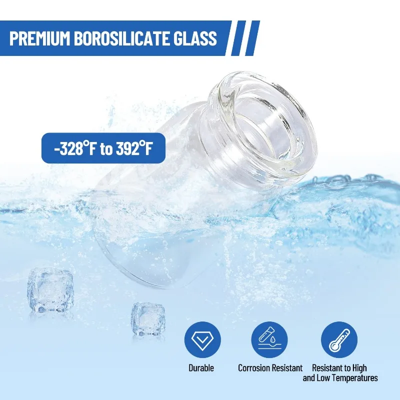100 Pack 5ml Glass Vials, Caliber 13mm Clear Glass Headspace Vials with Plastic-Aluminum Flip Off Caps and Rubber Stoppers