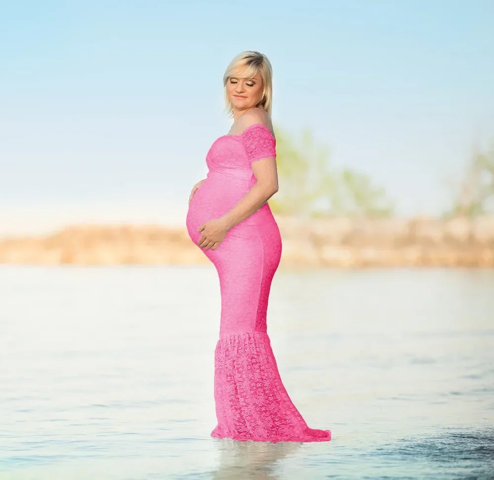 

Кружевное платье для беременных платье для свадебной вечеринки реквизит для фотосъемки платья с V-образным вырезом Длинные женские платья для беременных