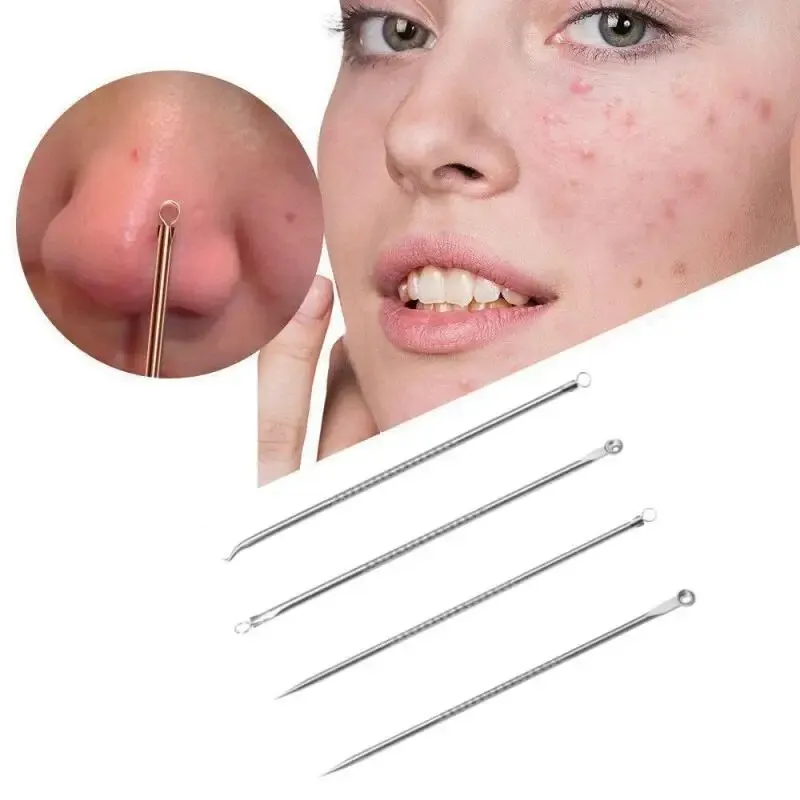 Stainless Steel Beauty Needle Acne Needle Dual-purpose Acne Remover Acne Removing Acne Beauty Tools Pimple Pin 4 PCs Set 2