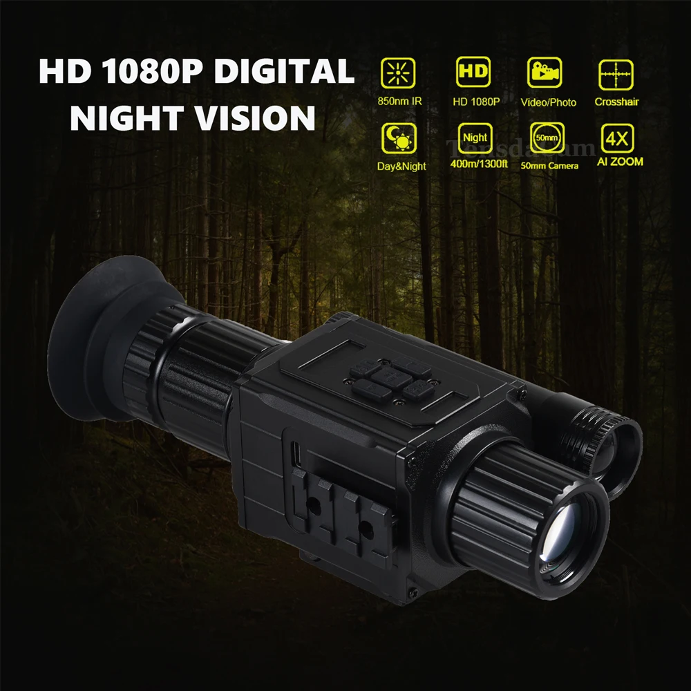 Digital Night Vision Scope Infrared Optics Monocular Riflescope 5X Zoom HD 1080P Video Hunting Camera NK008