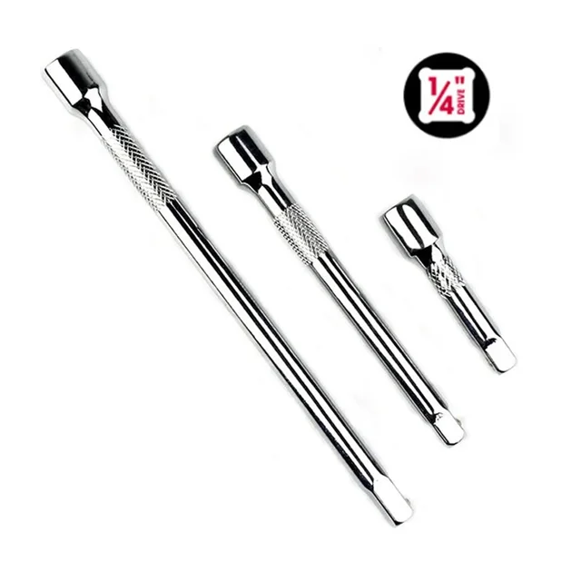 1/4‘’ Drive Socket Extension Bar Ratchet Wrench Extender Extension Rod 50mm 100mm 150mm Sleeve Connecting Rod Hand Tools 2