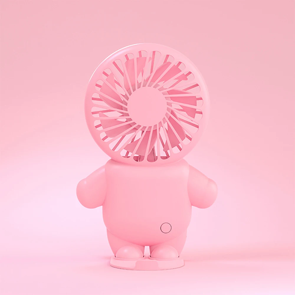 Portable Handheld Fan Cartoon USB Rechargeable Charging Mini Desktop Air Cooler Fan Cooling Travel Hand Fans Ventilation