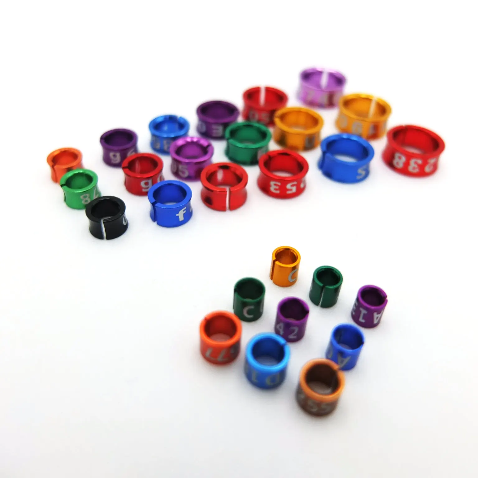 Personalized 50PCS Split Bird Leg Bands-Aluminum-Laser Engraved bird leg rings