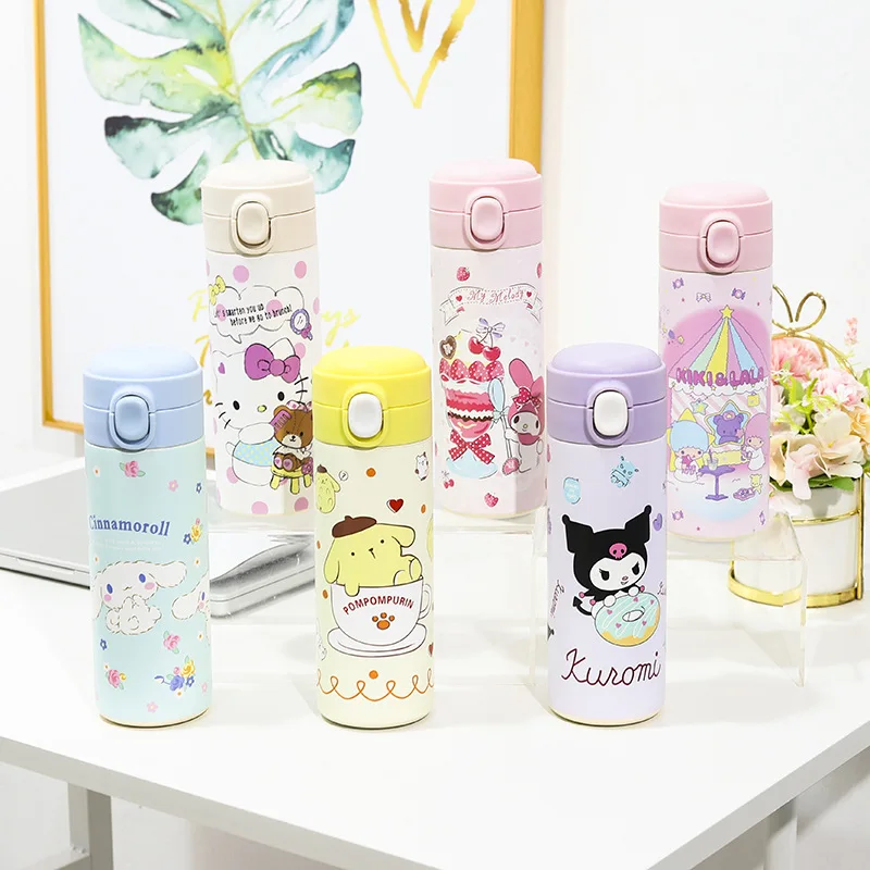 

Kawaii Hello Kitty Sanrio Insulated Mug Anime My Melody Kuromi Cinnamoroll Stainless Steel Vacuum Flask Portable Thermos Cup