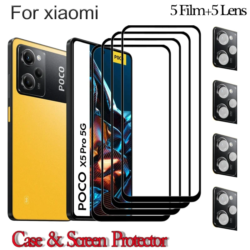 Poco F5,9H Vetro Temperato Per Xiaomi Poco X5 Pro Pellicola Vetro Poco X5 X4 M4 F4 X3 X4 Gt Poco X3 Pro Vetro Cover Pocom4 Custodia Antiurto Poco M 4 
