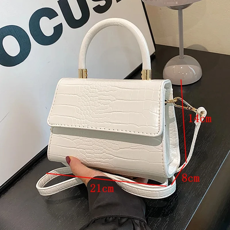 Borse a Tracolla Piccole da Donna Tendenza 2026, Borse a Mano in Ecopelle alla Moda per Donna, Borsa a Spalla da Donna Bianca Viola Nera - immagine 3