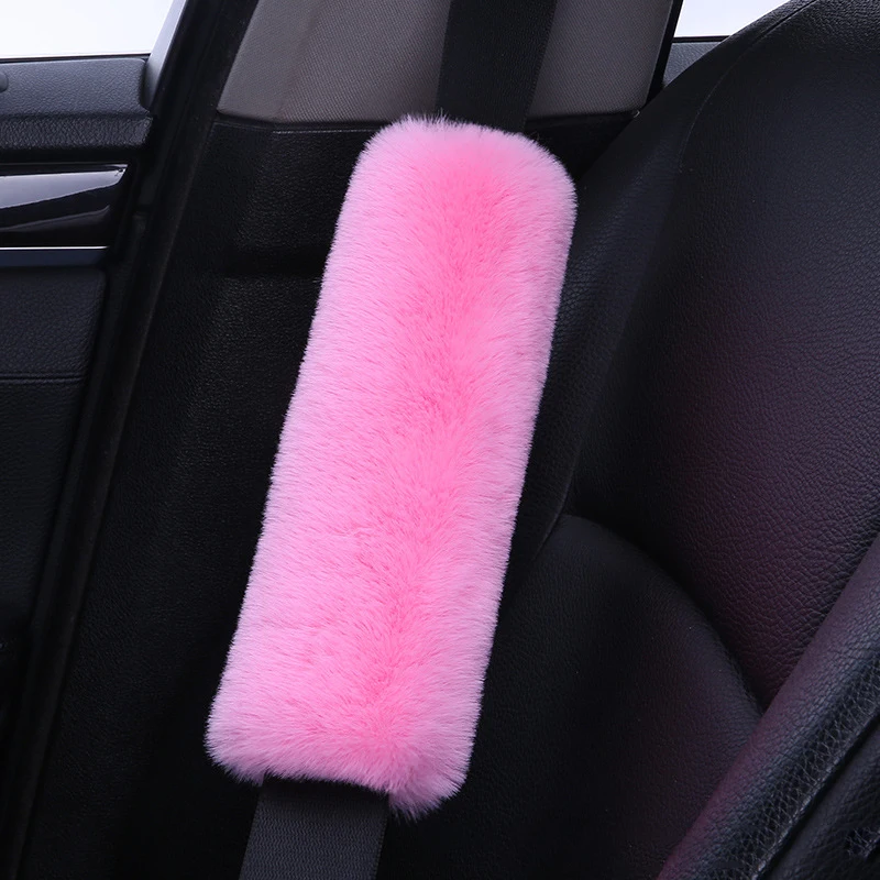 Soft Faux Sheepskin Seat Belt Shoulder Pad for a More Comfortable Driving,  Compatible with Adults Youth