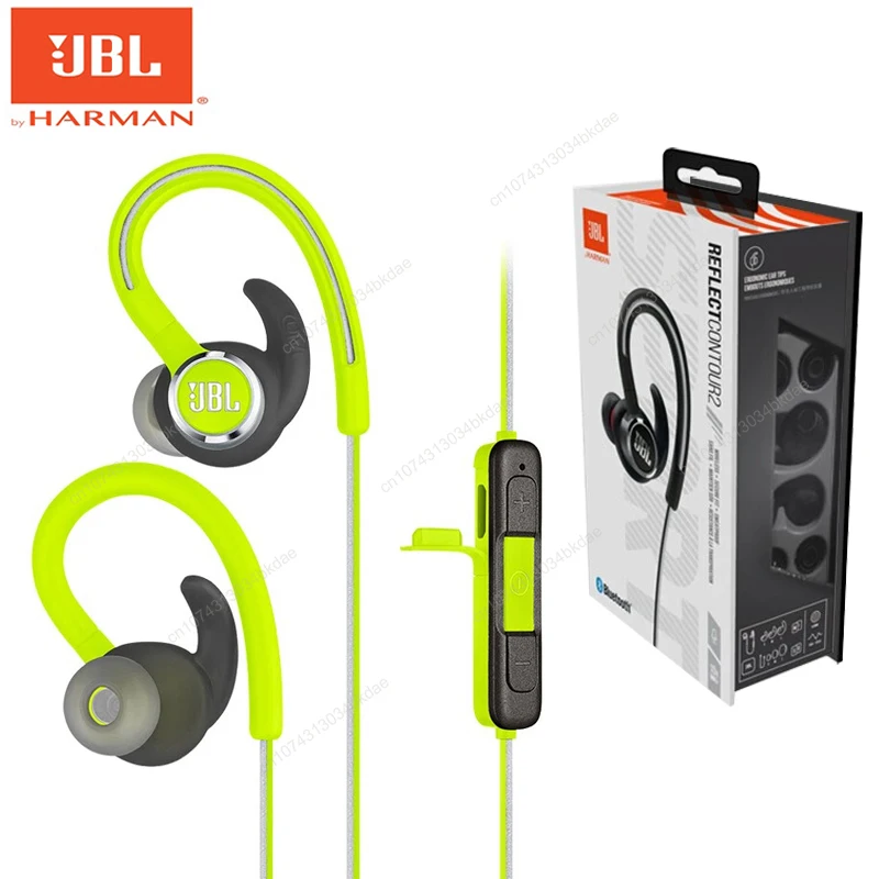 

JBL Reflect Contour 2 Wireless Headphones 3-Button Remote With Mic IPX5 Sweatproof Gym Headset Bass Bluetooth Sport Earphones