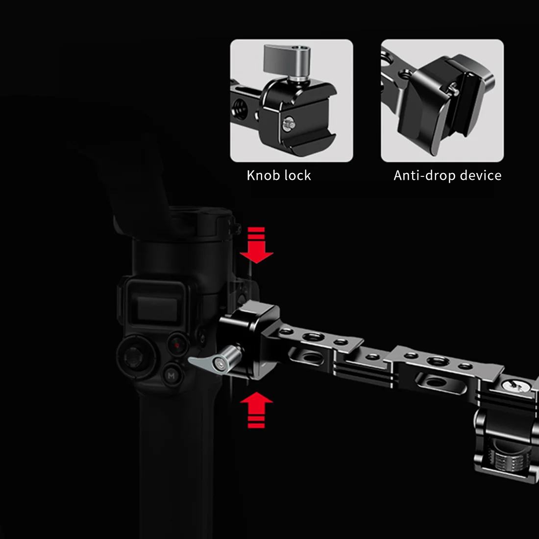 Quick Release Mount Handle Grip for Ronin SC S Gimbal Monitor Bracket 1/4'' Exte