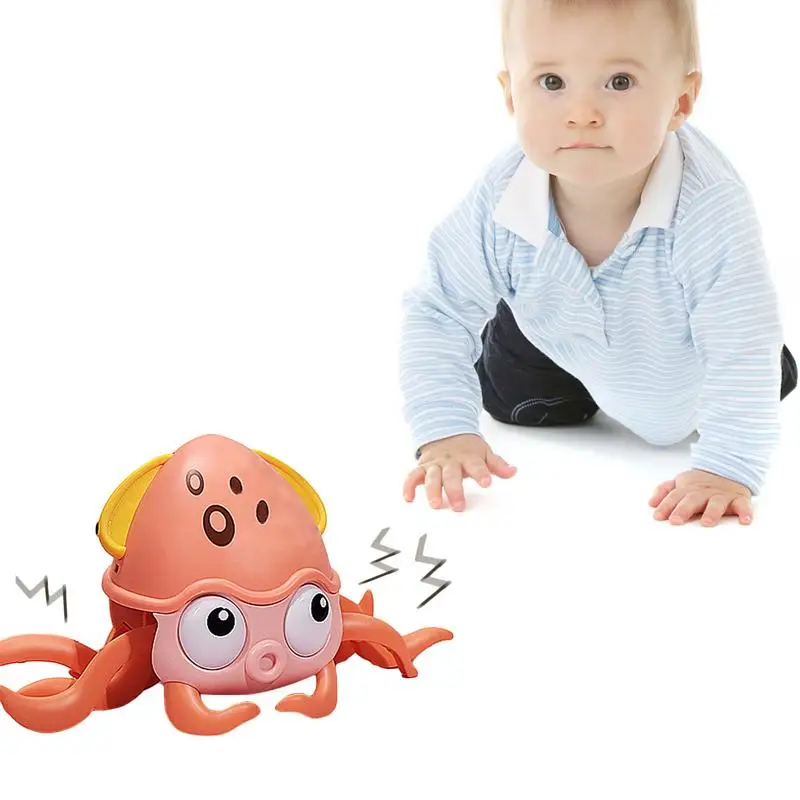 

Electric Octopus Toy Baby Crawling Musical Toy Toddler Electronic Light Up Crawling Toy Smart Moving Toy For Toddler Babies By